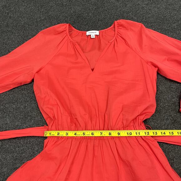 Evereve Juliana Coral Dress XS Cayenne Embroidered Lace Ruffle - Picture 16 of 16